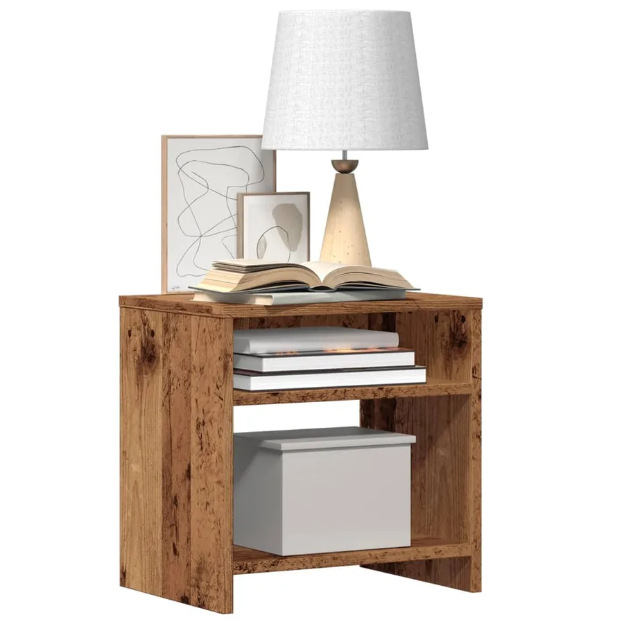 Table de chevet vieux bois 40x30x40 cm bois d'ingénierie - 4
