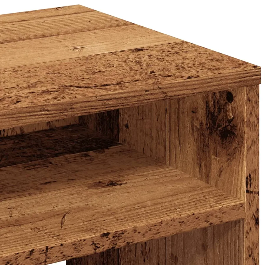 Table de chevet vieux bois 40x30x40 cm bois d'ingénierie - 8