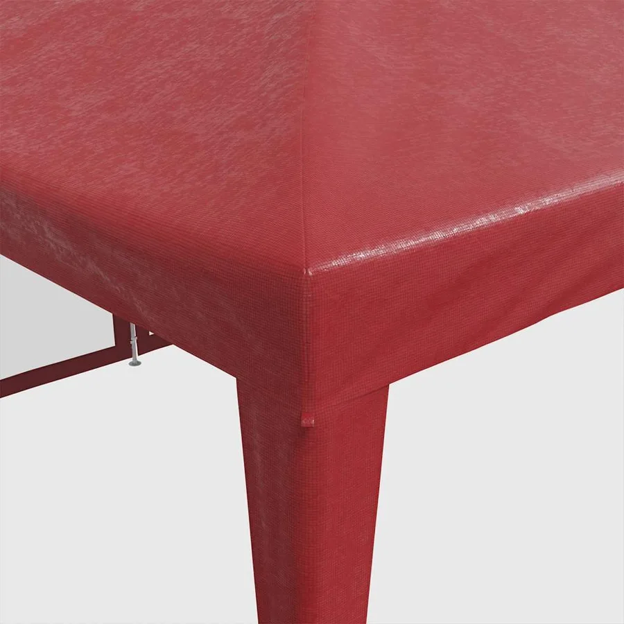Tente de fête avec 12parois latérales en maille rouge 8x4m PEHD - 7