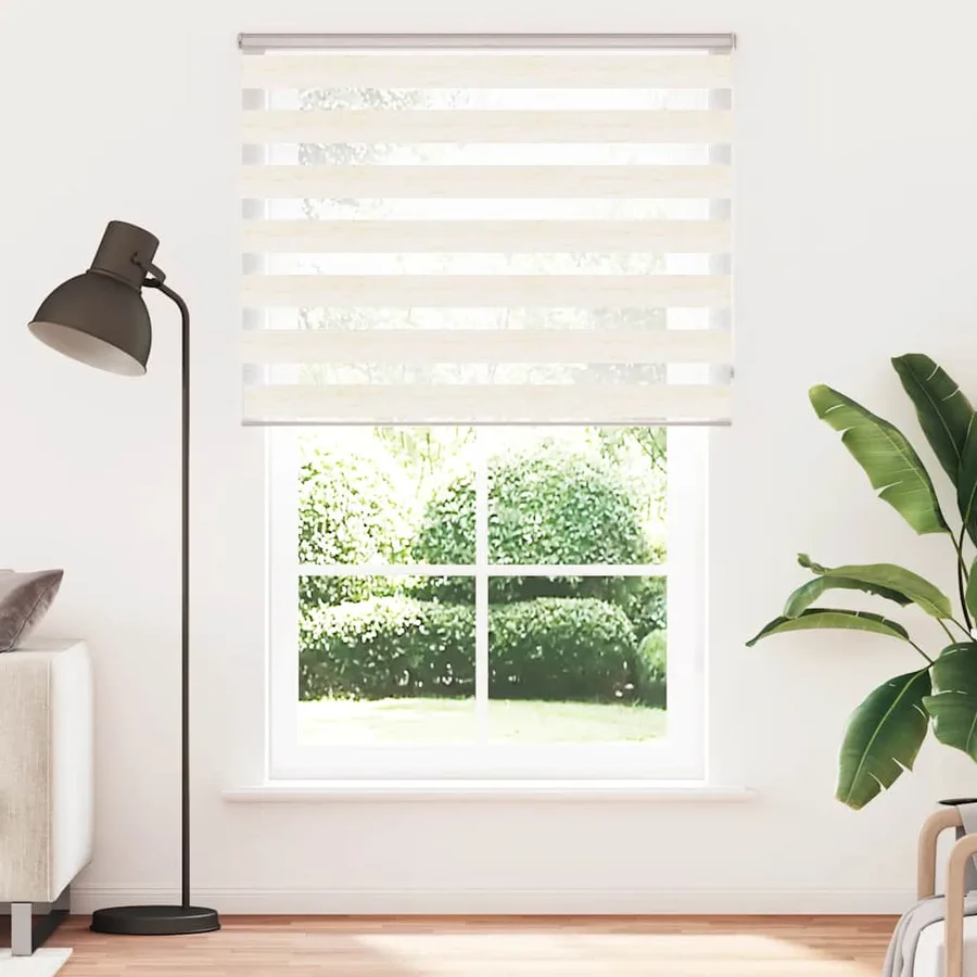Store zèbre beige marbré largeur du tissu 140,9 cm polyester - 2