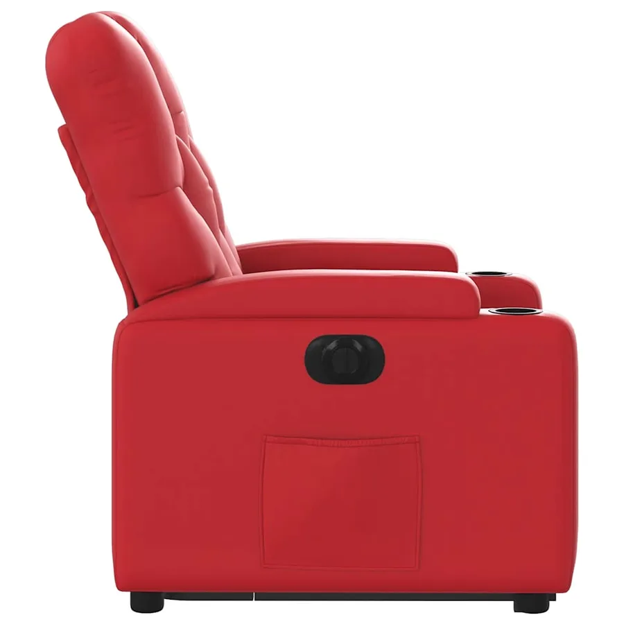 Fauteuil inclinable électrique rouge similicuir - 10