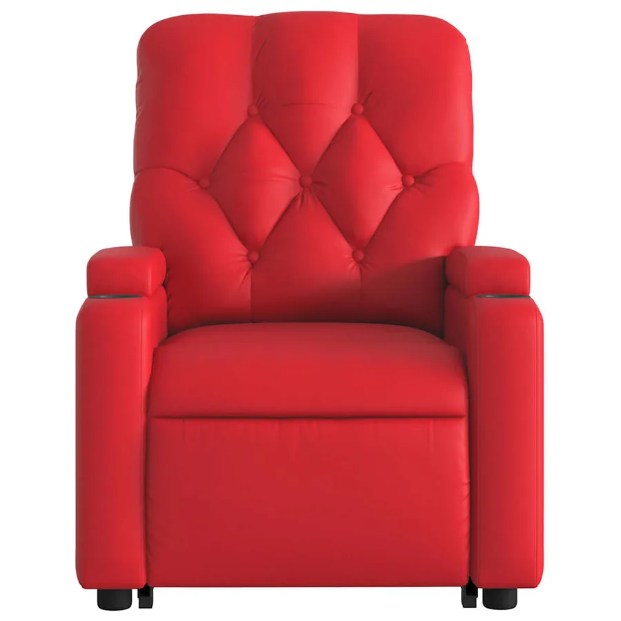 Fauteuil inclinable électrique rouge similicuir - 9