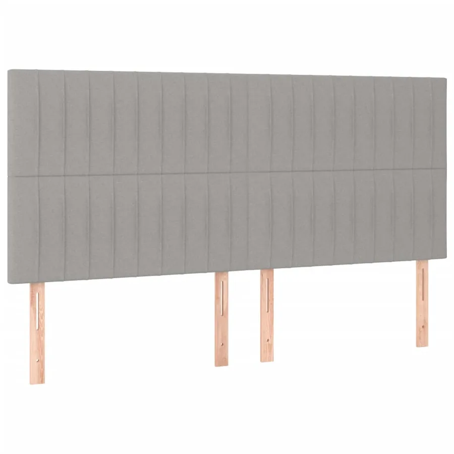 Sommier à lattes de lit avec matelas Gris clair 200x200cm Tissu - 6