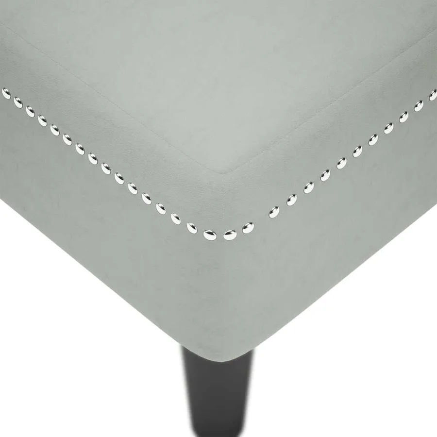 Fauteuil long et coussin et accoudoir droit gris clair velours - 7
