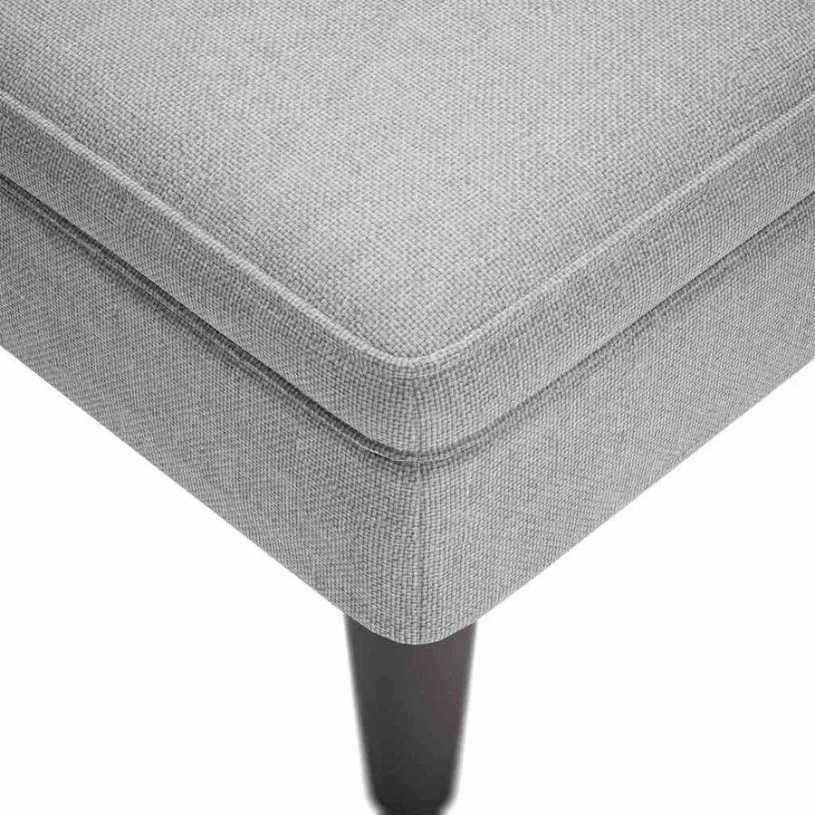 Fauteuil long avec coussin et accoudoir droit gris nuage tissu - 7