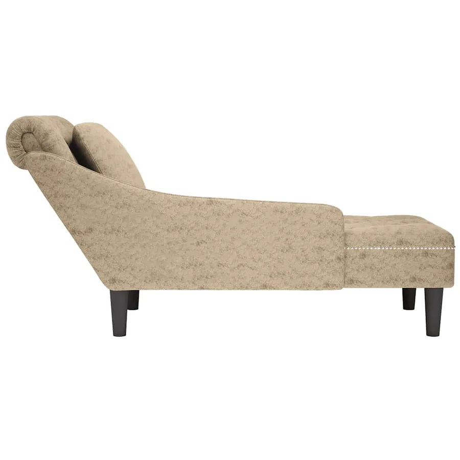 Fauteuil long et coussin/accoudoir droit gris clair simili cuir - 5