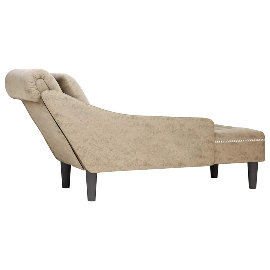 Fauteuil long et coussin/accoudoir droit gris clair simili cuir - 6