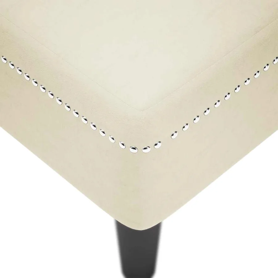 Fauteuil long avec coussin et accoudoir droit crème velours - 7