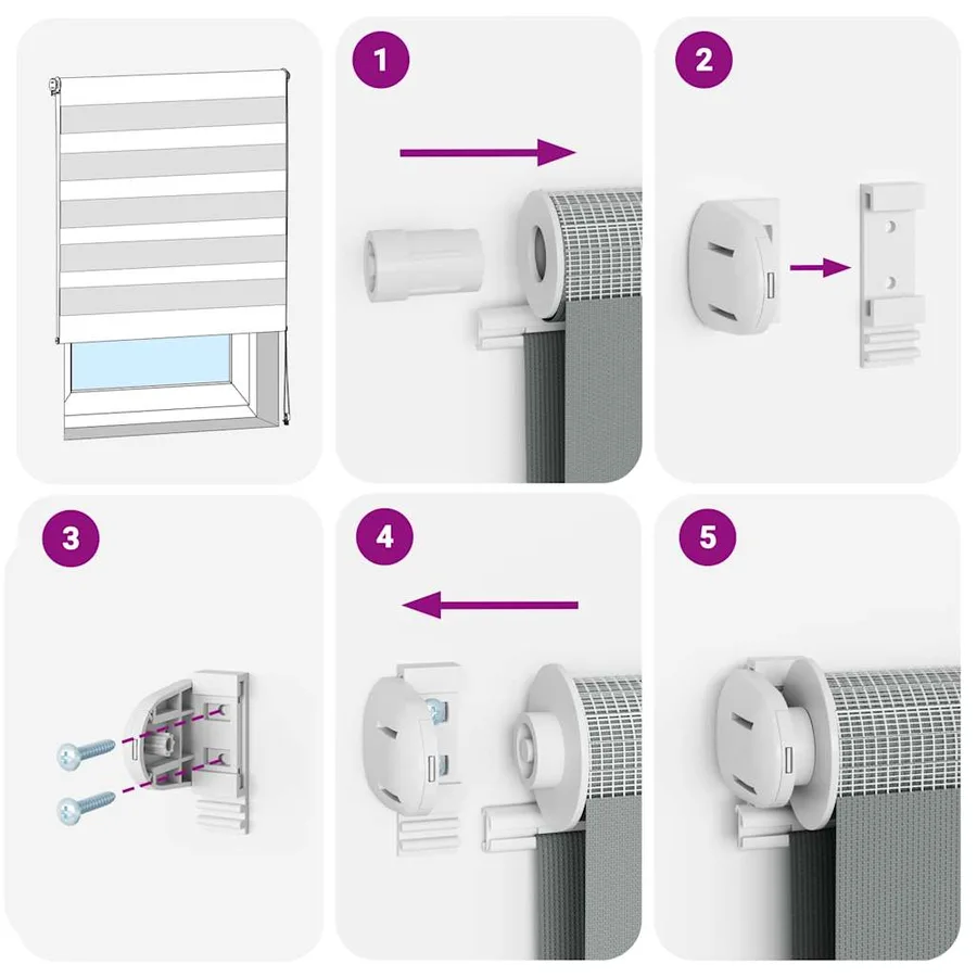 Store zèbre beige marbré largeur du tissu 70,9 cm polyester - 7