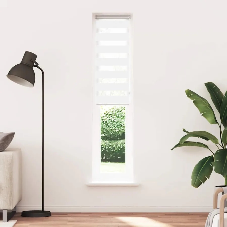Store zèbre blanc 40x200 cm largeur du tissu 35,9 cm polyester - 2