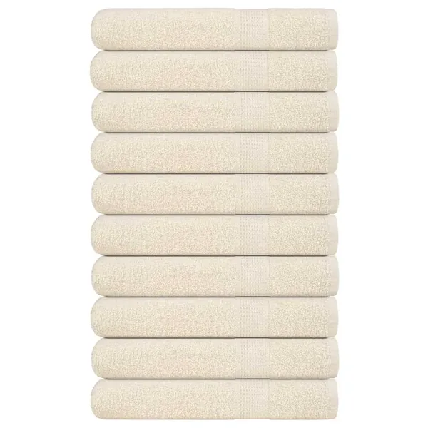 Serviettes de sauna FROGN 10 pcs crème 80x200 cm 360 g/m²