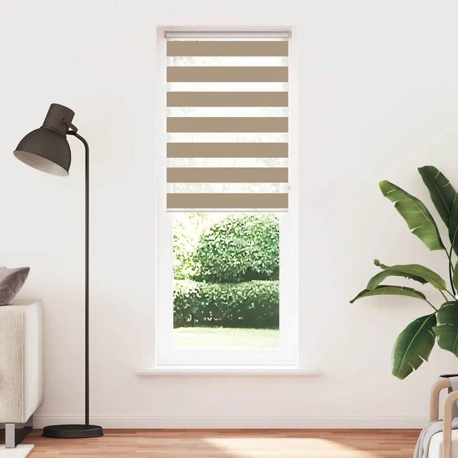 Store zèbre marron sable largeur du tissu 80,9 cm polyester - 2