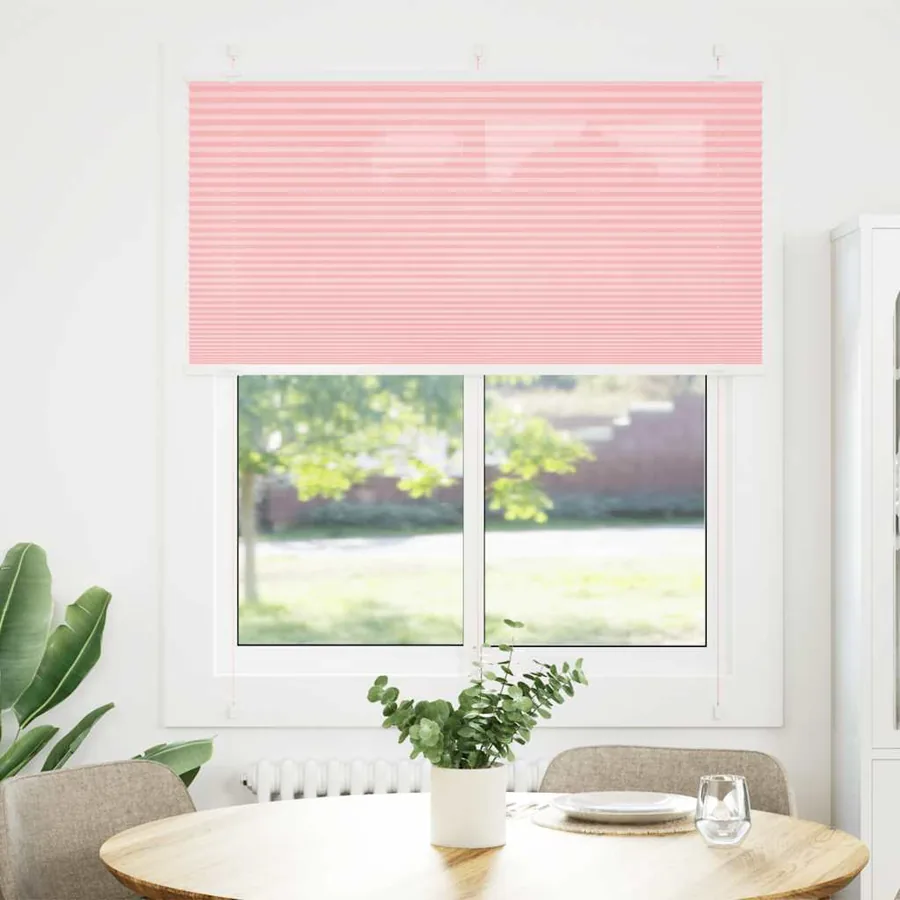 Store plissé rose 120x100 cm largeur du tissu 119,4cm polyester - 2