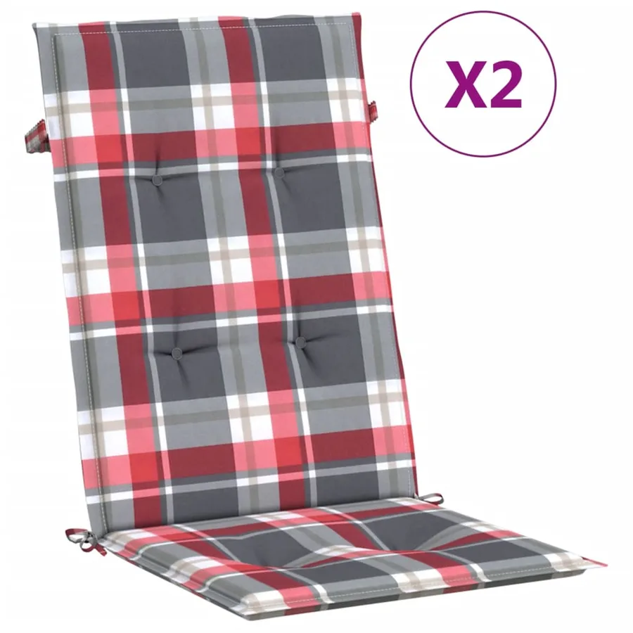 Coussins de chaise de jardin à dossier haut lot de 2 120x50x3cm - 2