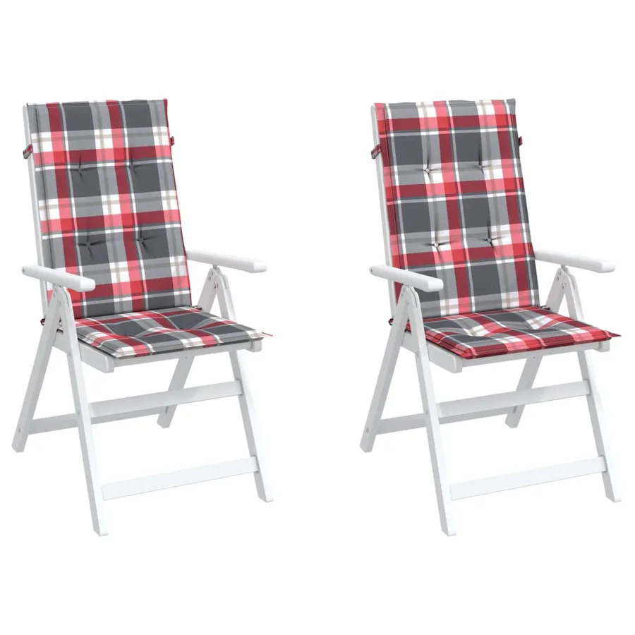 Coussins de chaise de jardin à dossier haut lot de 2 120x50x3cm - 4