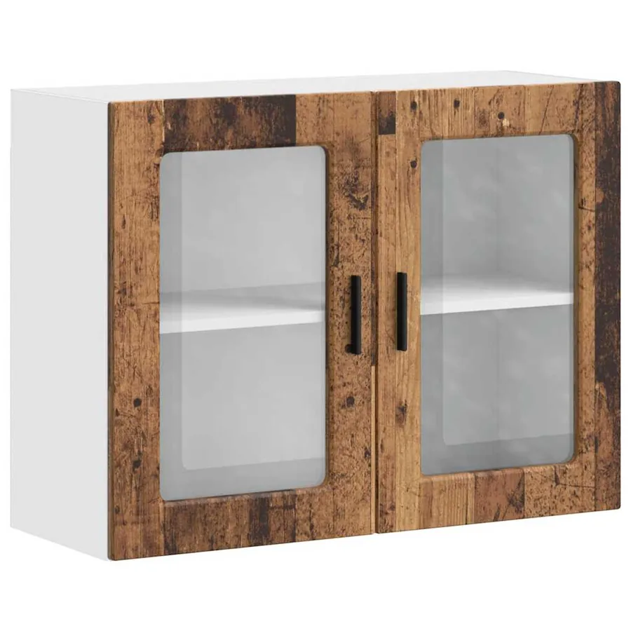 Armoire murale de cuisine avec porte en verre Porto vieux bois - 2