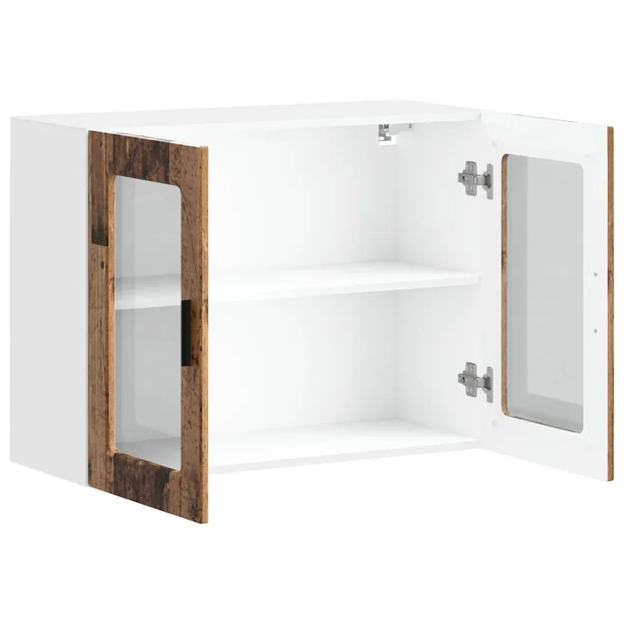 Armoire murale de cuisine avec porte en verre Porto vieux bois - 6