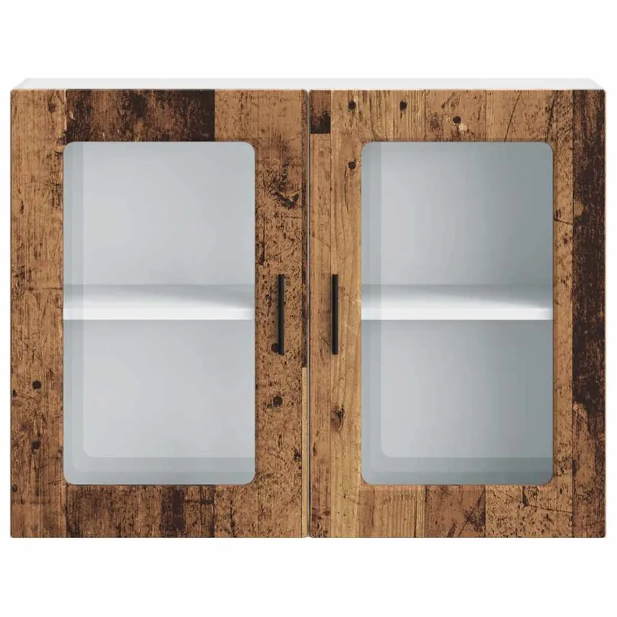 Armoire murale de cuisine avec porte en verre Porto vieux bois - 7