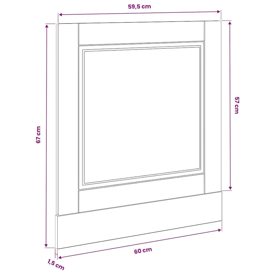 Panneau de lave-vaisselle Porto noir 60x1,5x57 cm - 8