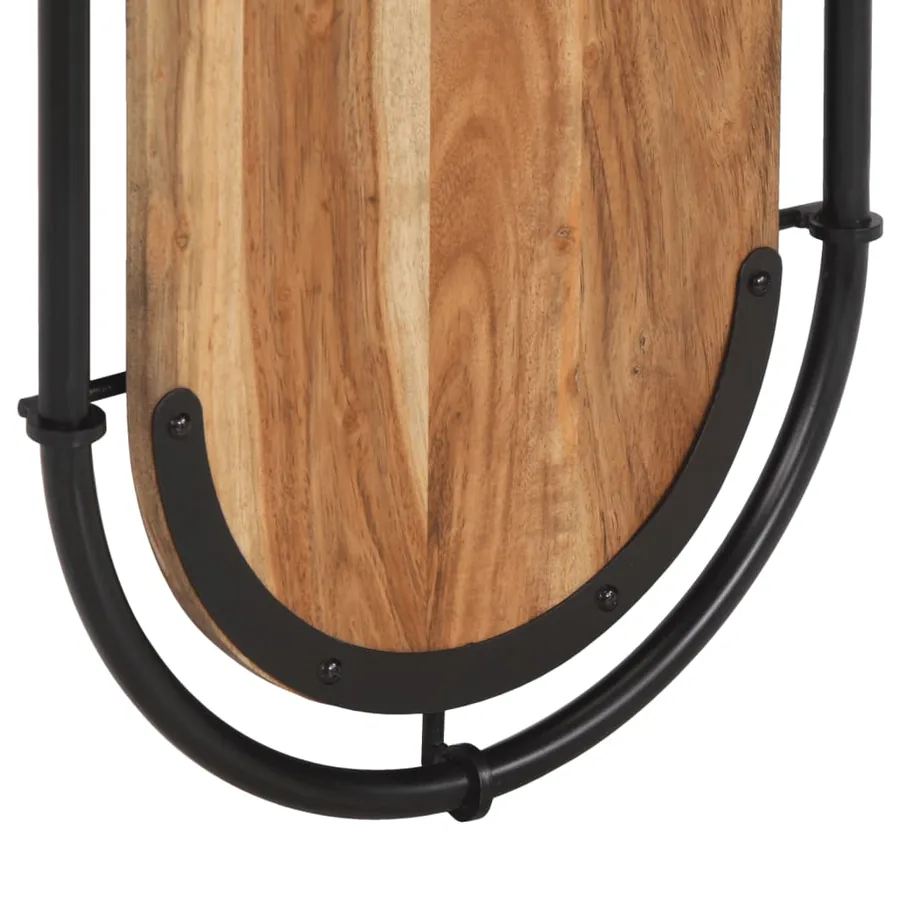 Porte-manteaux muraux et 4 crochets 2 pcs bois massif d'acacia - 8