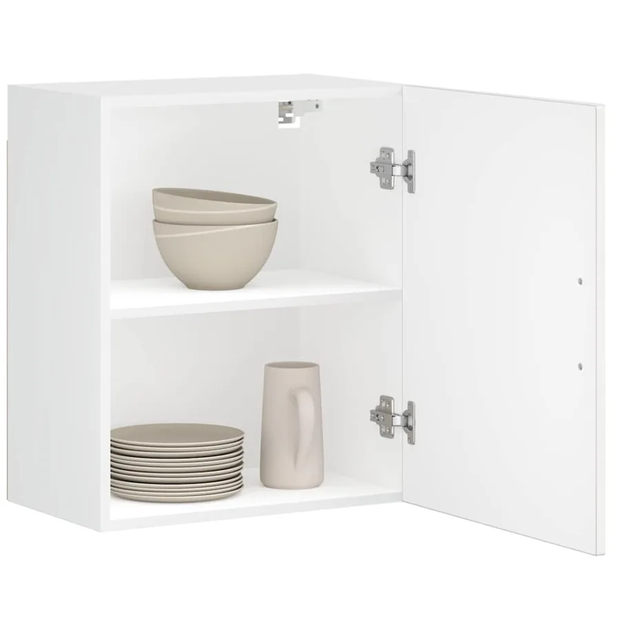 Armoire murale de cuisine Porto blanc brillant bois ingénierie