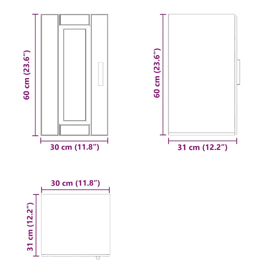 Armoire murale de cuisine Porto blanc bois d'ingénierie - 10