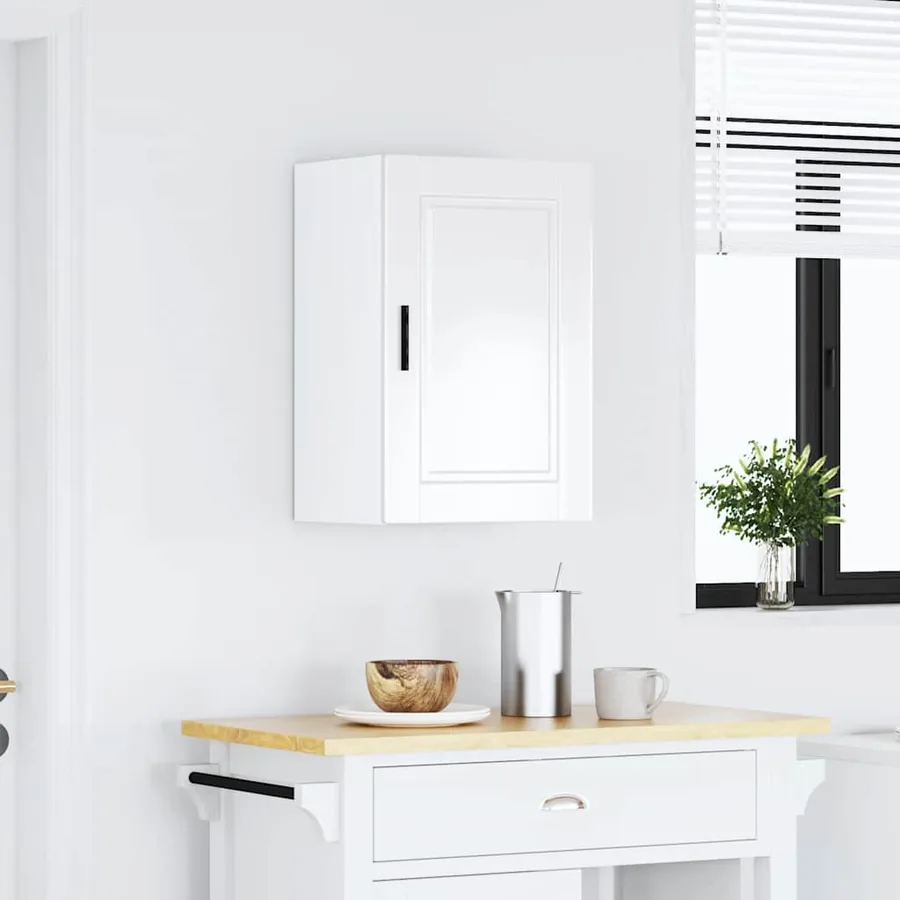 Armoire murale de cuisine Porto blanc brillant bois ingénierie - 3