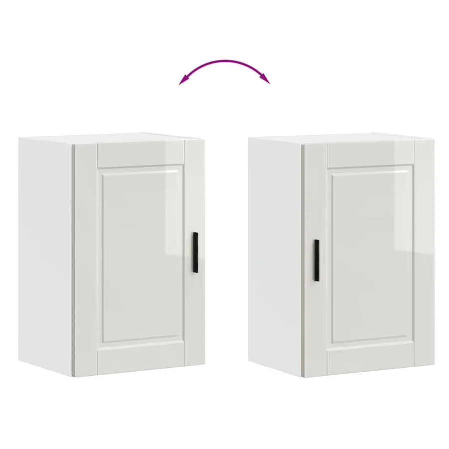 Armoire murale de cuisine Porto blanc brillant bois ingénierie - 9