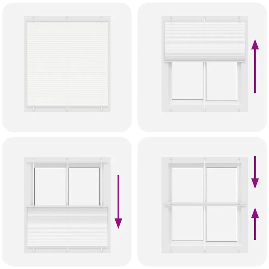 Store plissé blanc 120x150cm largeur du tissu 119,4cm polyester - 7