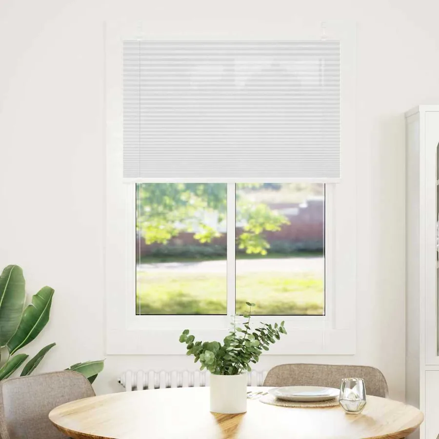 Store plissé blanc 85x150 cm largeur du tissu 84,4 cm polyester - 2