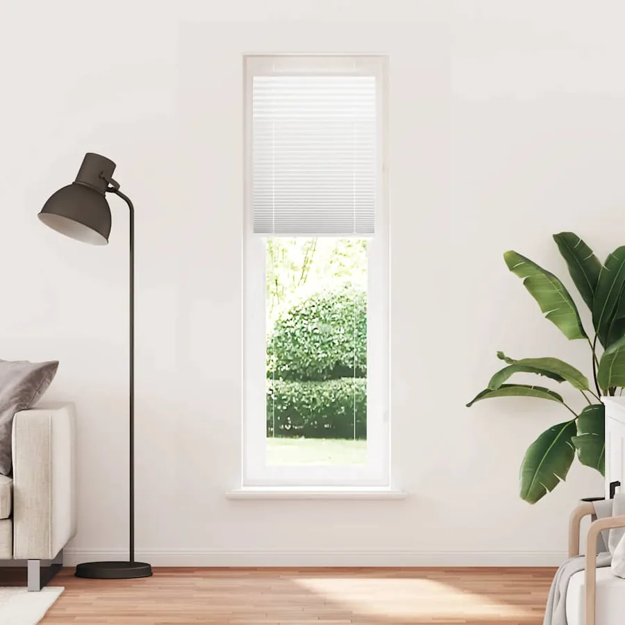 Store plissé blanc 65x200 cm largeur du tissu 64,4 cm polyester - 2