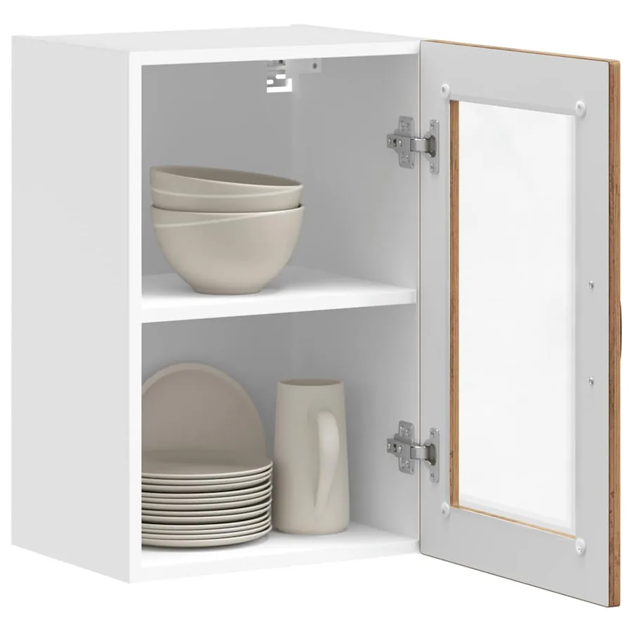 Armoire murale de cuisine avec porte en verre Porto vieux bois - 5