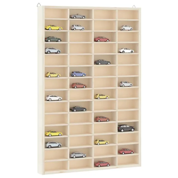 Vitrine de collection en bois avec 56 compartiments 40 x 4,5 x 60 cm