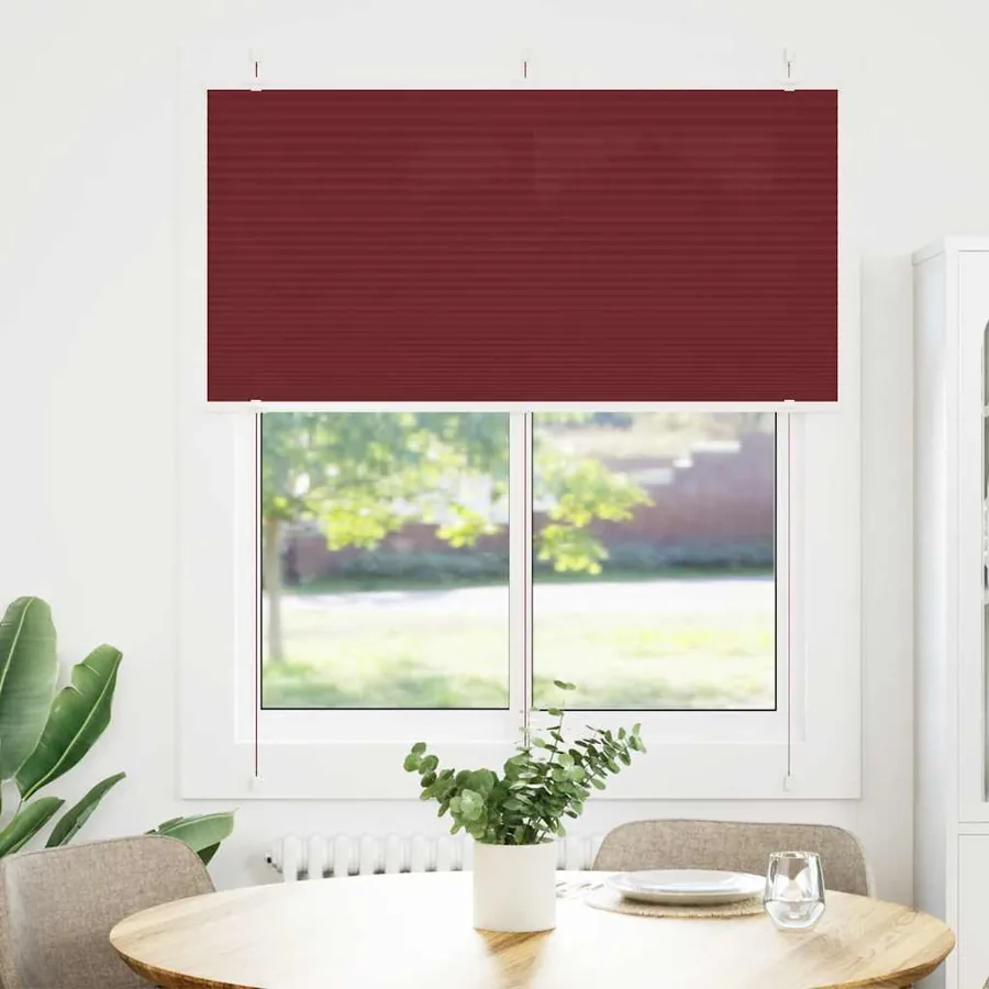 Store plissé rouge bordeaux 120x150 cm largeur du tissu 119,4cm - 2
