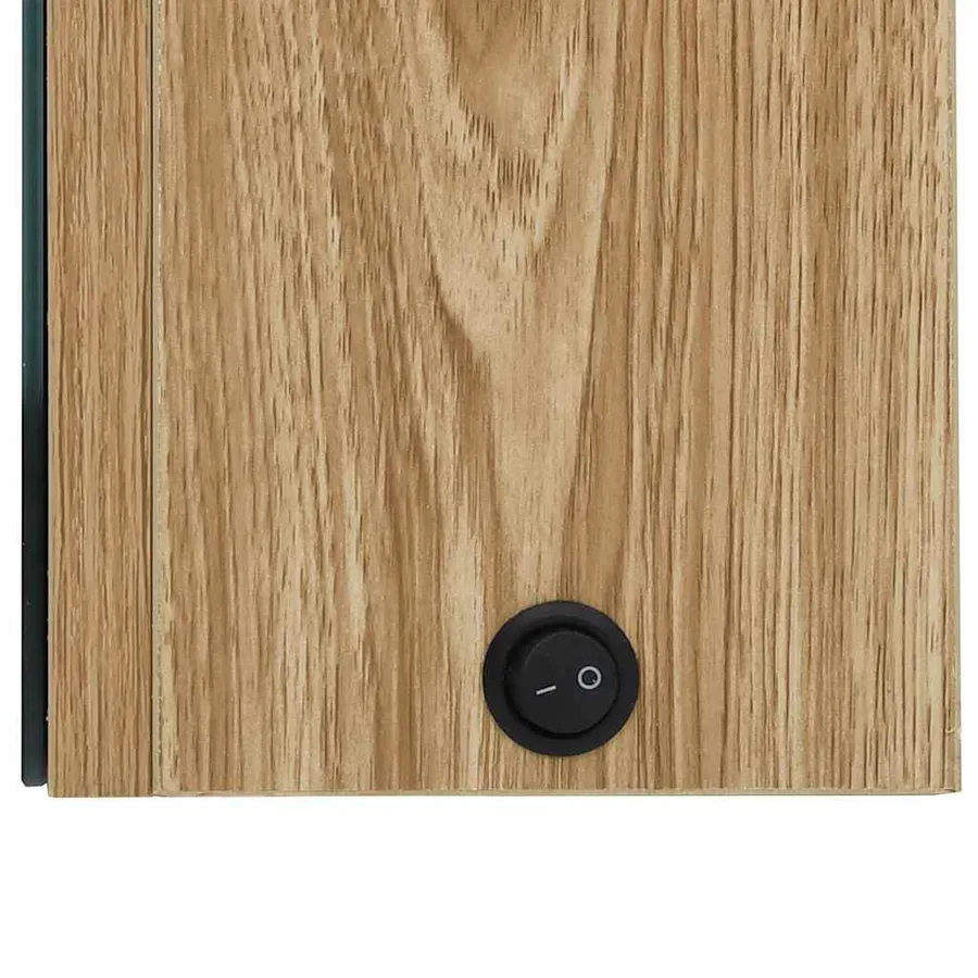 Armoire de salle de bain à miroir LED Chêne 80x12x68 cm - 6