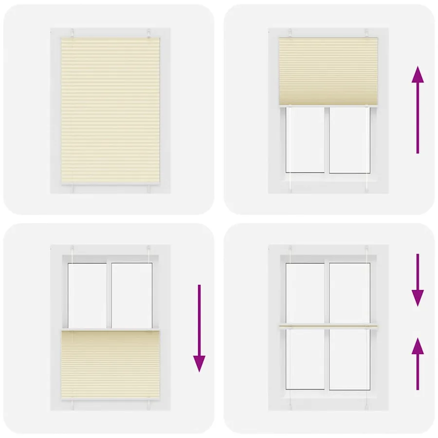Store plissé crème 100x150 cm largeur du tissu 99,4cm polyester - 5