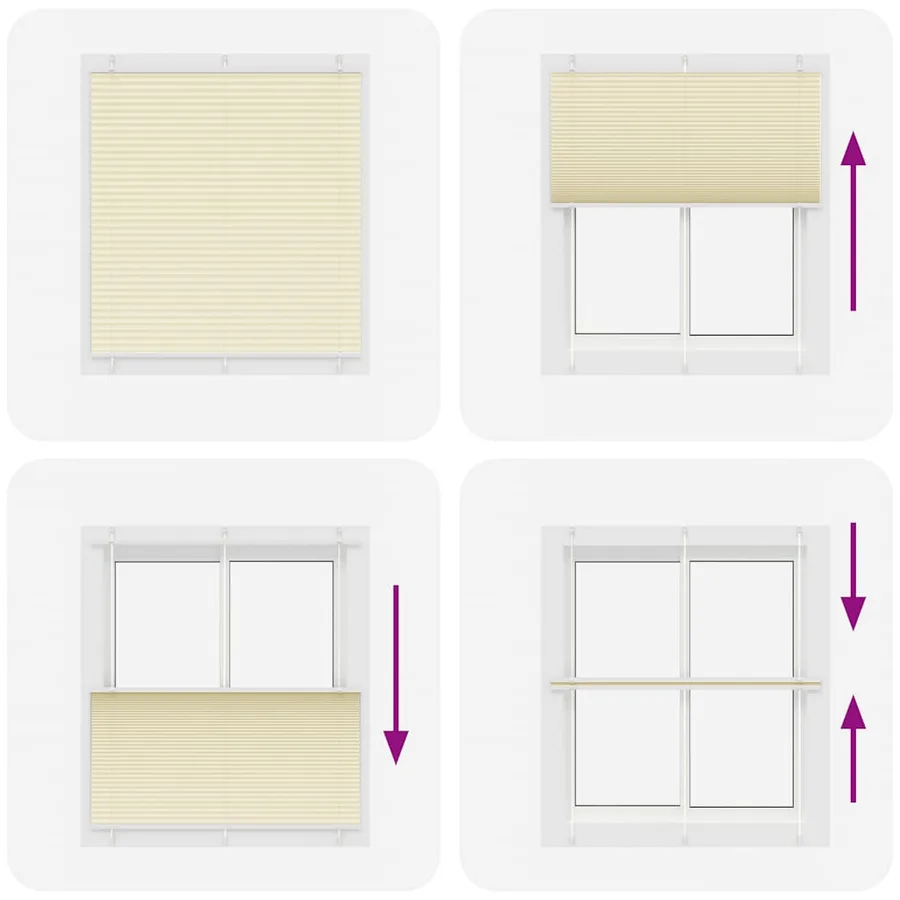 Store plissé crème 115x100cm largeur du tissu 114,4cm polyester - 5