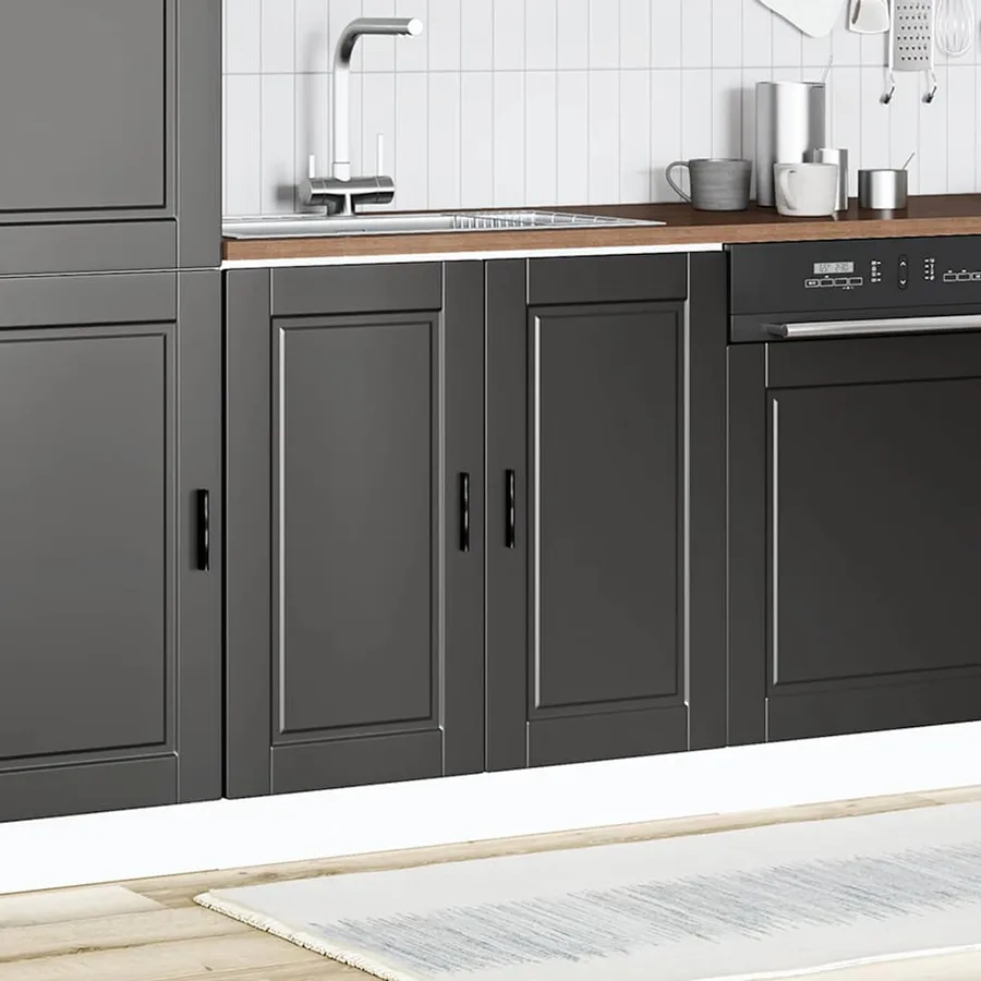 Meuble bas pour évier Porto noir 80x46x81,5 cm bois ingénierie - 3