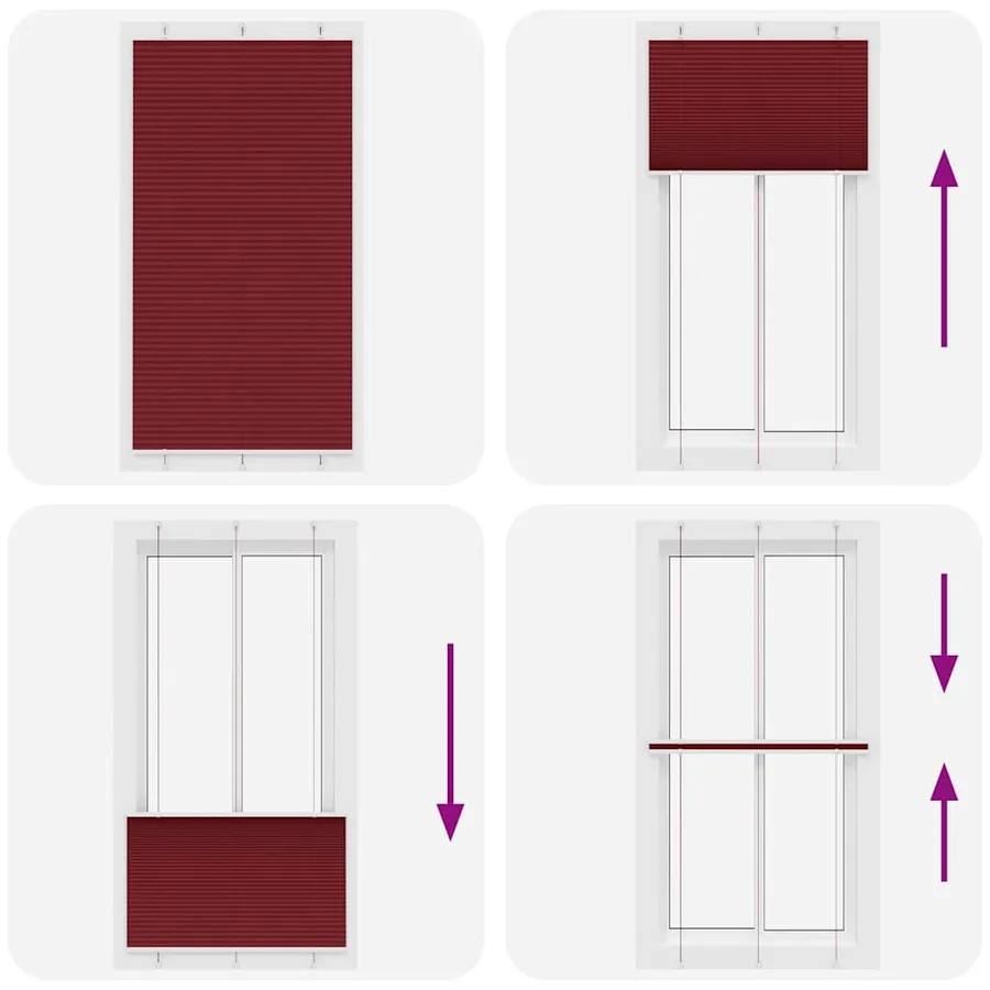 Store plissé rouge bordeaux 105x200 cm largeur du tissu 104,4cm - 5