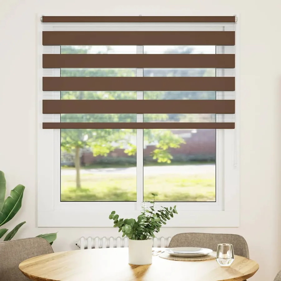 Store zèbre marron 120x100cm largeur du tissu 115,9cm polyester - 2