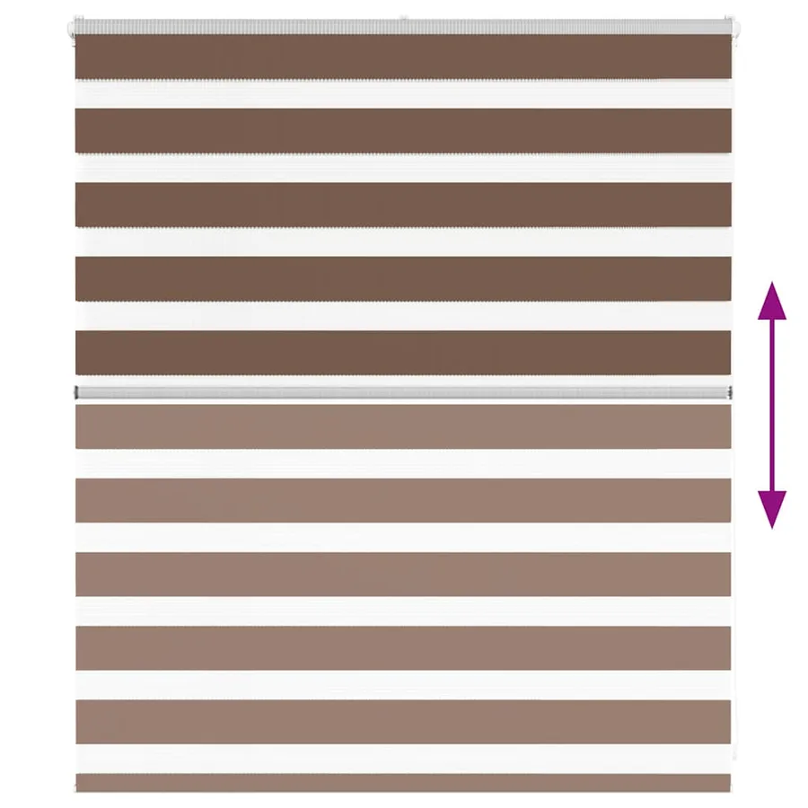 Store zèbre marron 120x100cm largeur du tissu 115,9cm polyester - 5