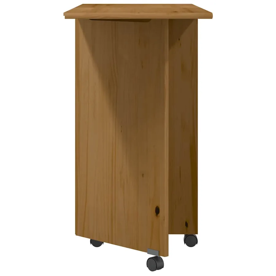 Armoire roulante avec bureau MOSS marron miel bois de pin - 4