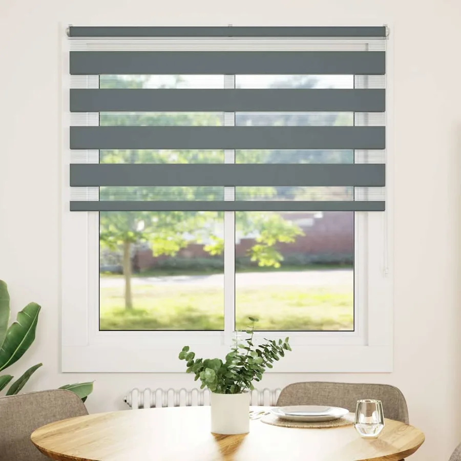 Store zèbre gris foncé largeur du tissu 125,9 cm polyester - 2
