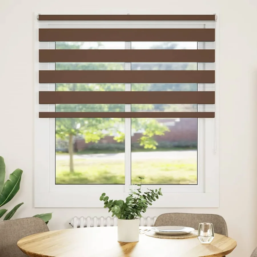 Store zèbre marron 135x100cm largeur du tissu 130,9cm polyester - 2