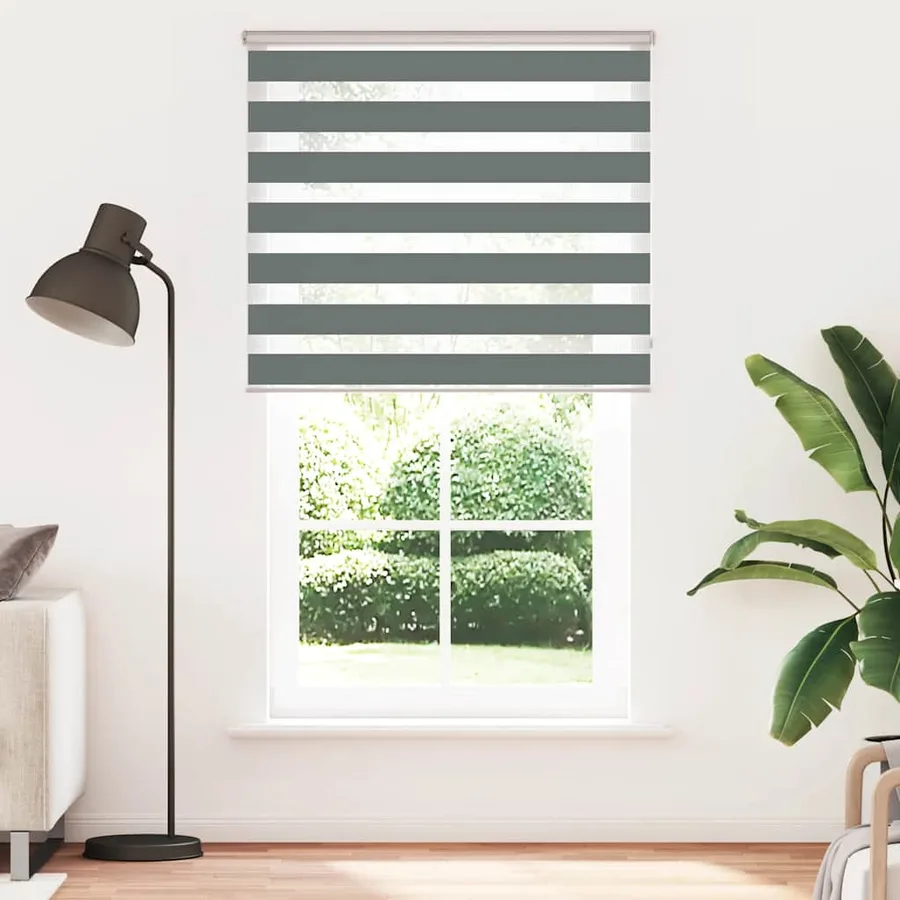 Store zèbre gris foncé largeur du tissu 125,9 cm polyester - 2