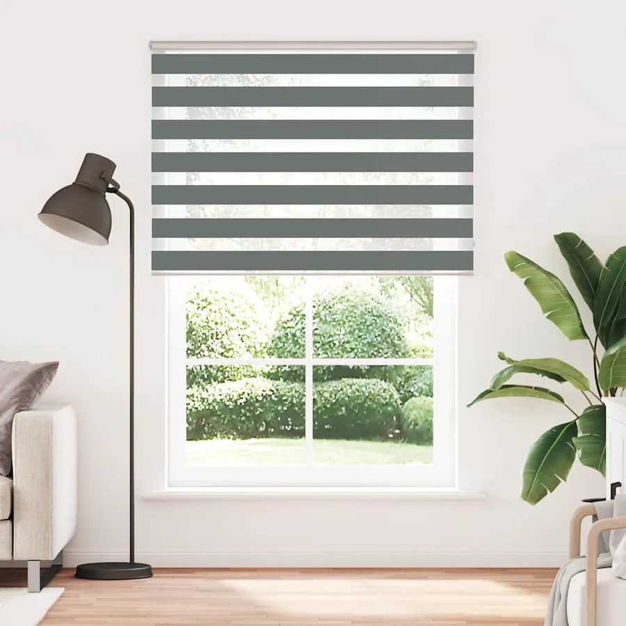 Store zèbre gris foncé largeur du tissu 150,9 cm polyester - 2