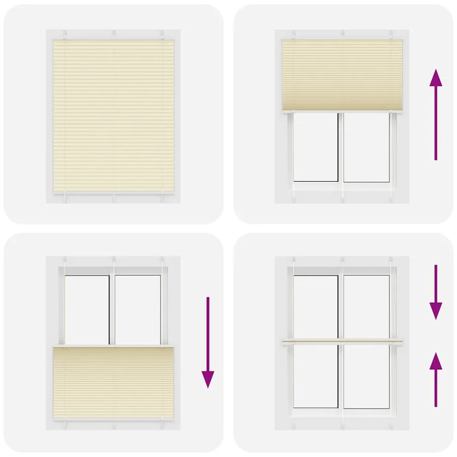 Store plissé crème 105x100cm largeur du tissu 104,4cm polyester - 5