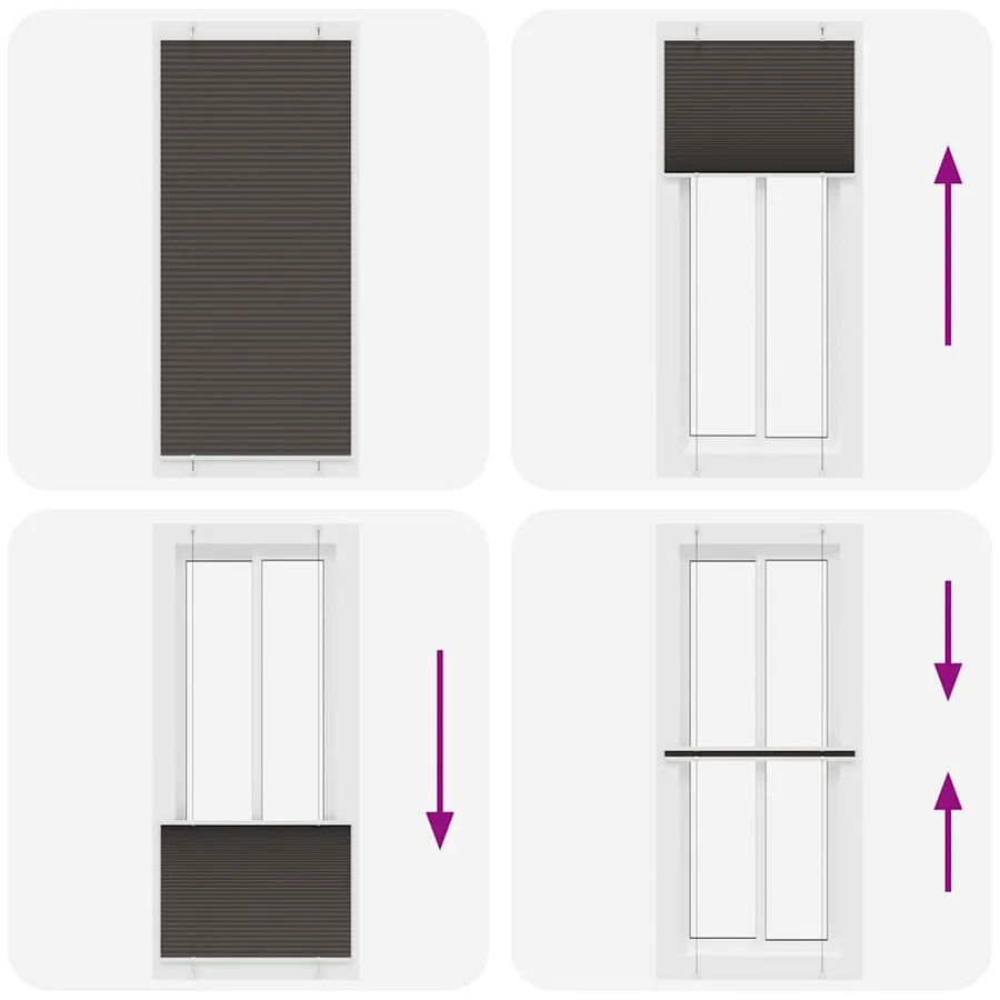 Store plissé noir 95x200 cm largeur du tissu 94,4 cm polyester - 7