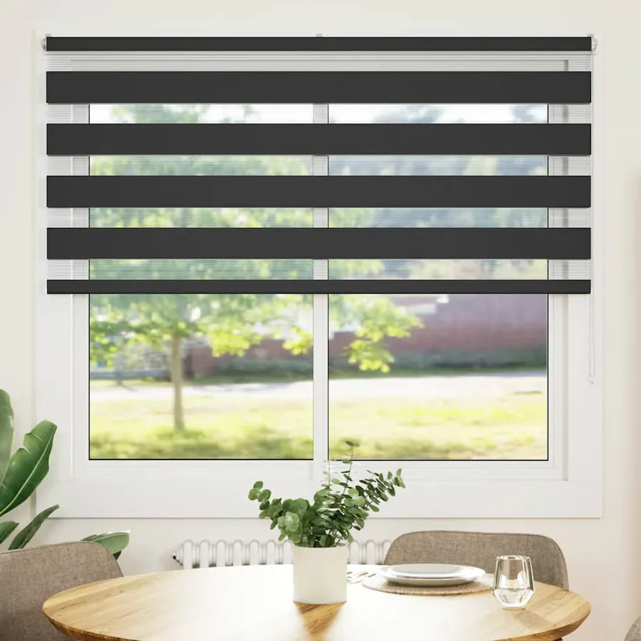 Store zèbre noir 155x150 cm largeur du tissu 150,9 cm polyester - 2