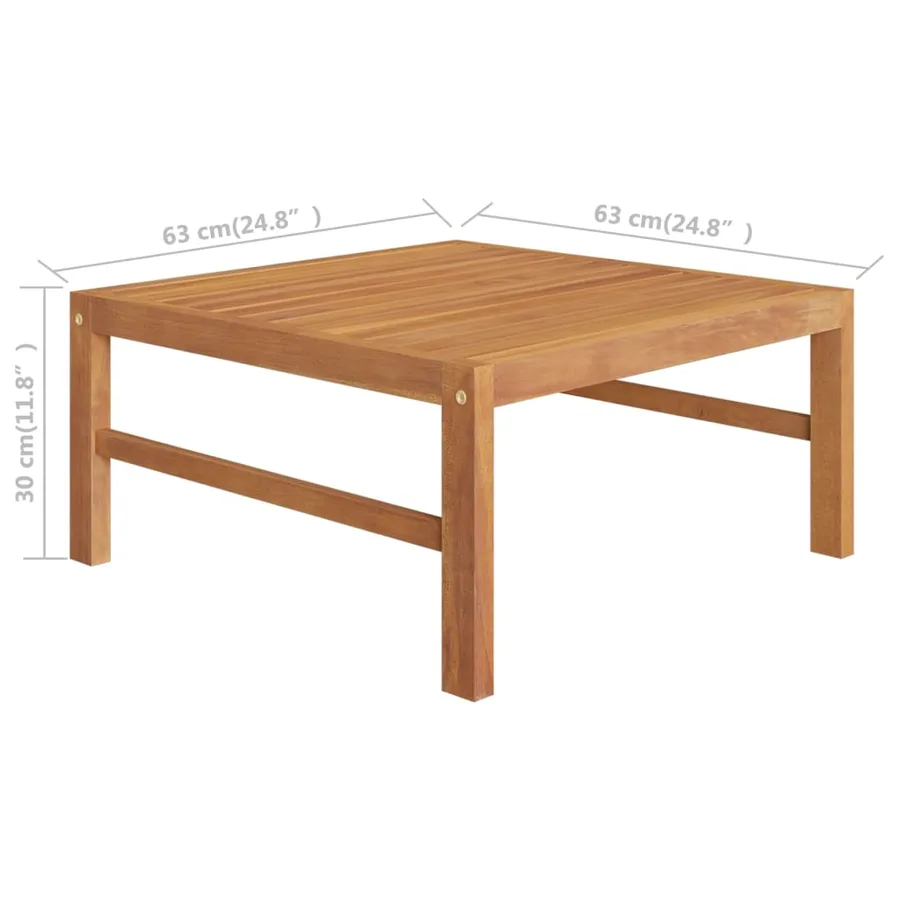 Salon de jardin 3 pcs avec coussins crème Bois de teck - 10
